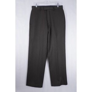 Banana Republic Emerson Trousers Brown Tweed 100% Wool 32x32 Flat Front